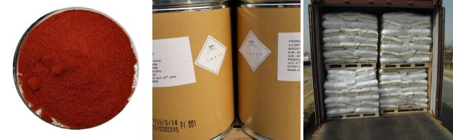 Reddish orange to deep red viscous liquid / orange-red powder Reddish orange to deep red viscous liquid / orange-red powder